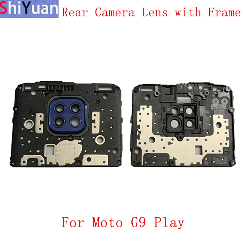 

Rear Back Camera Lens Glass with Frame Holder For Motorola Moto G9 Play Replacement Repair Spare Parts