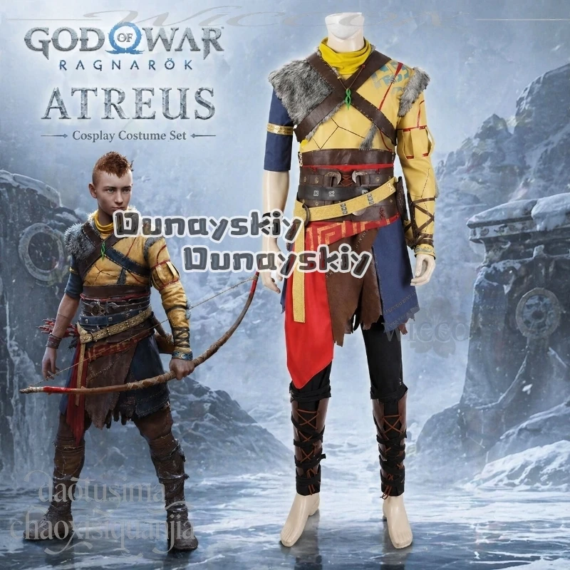 

Atreus Costume Norse Mythology Style High-quality Vintage Viking Uniform Cape Top Dress Belt Halloween Cosplay Anime Game God Of