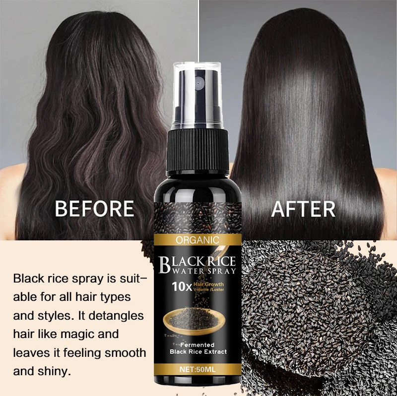 50ml black rice water scalp care solution nourishes hair remove oil prevent hair dryness improves scalp environment hair quality