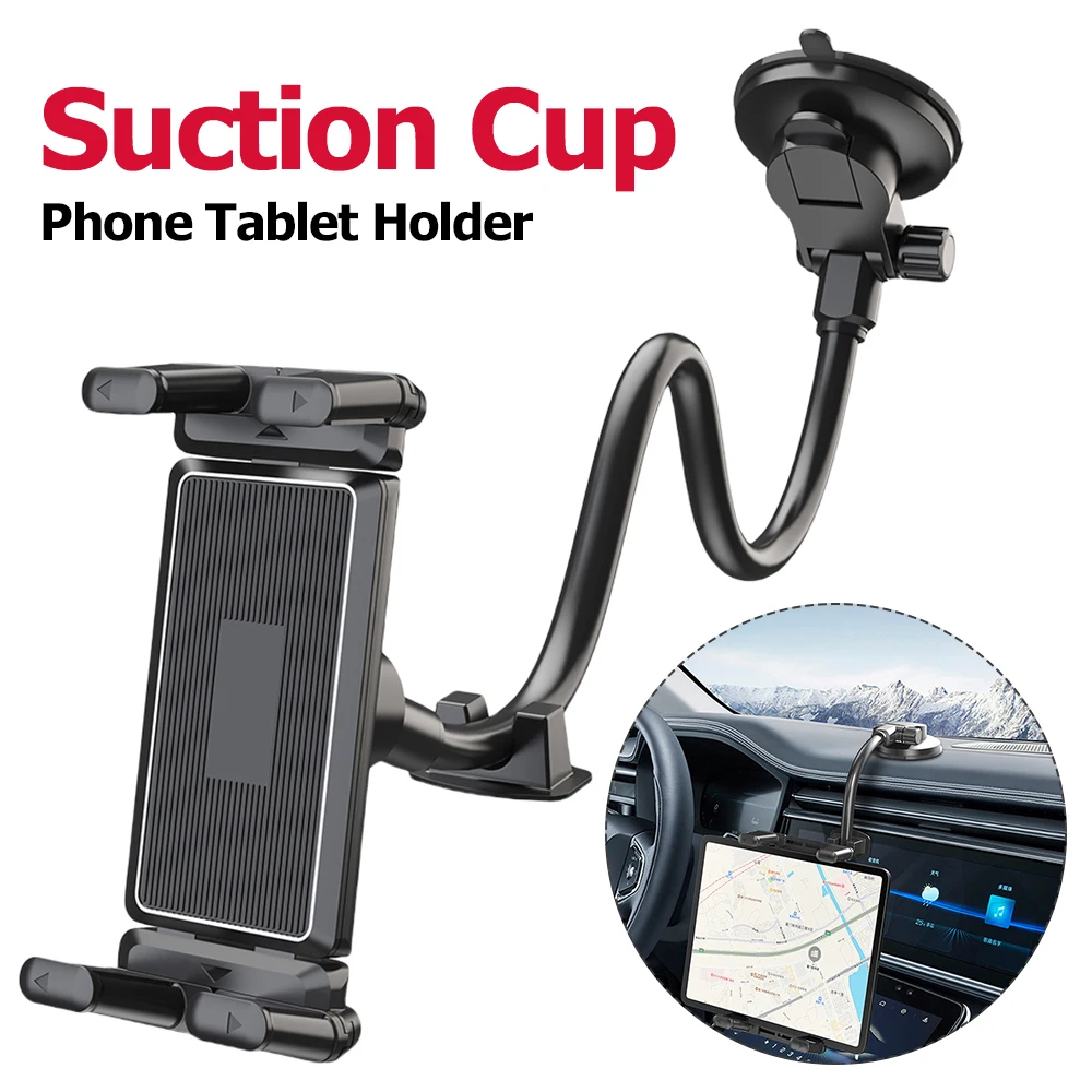 

Flexible Gooseneck Phone Bracket Suction Cup Windshield Car Mount Tablet Cell Phone Support Universal for Truck SUV Vehicle