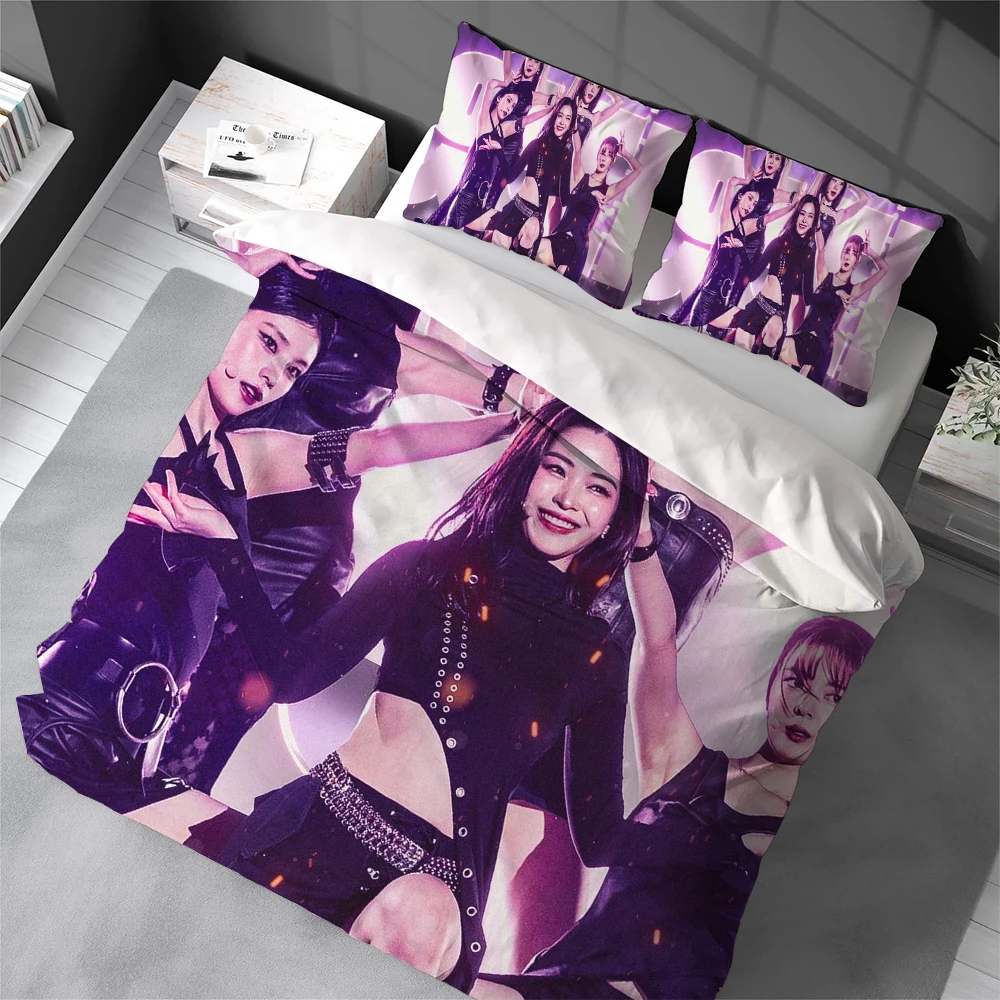 Juego de Funda Nórdica Kpop I-Itzys, Ropa de Cama Estilo Hogareño, Algodón Suave, Juego de Cama de 3 Piezas, Regalo para Dormitorio de Estudiantes