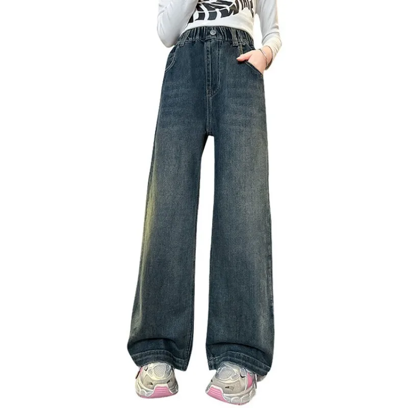 Winter 4-14 Jahre Mädchen Jeans UNITIM Fleece Dicke Kinder Mädchen Denim Hosen mit Liebe-Tasche Teenager Mädchen Integrierte Gerade Hosen – Detail 6