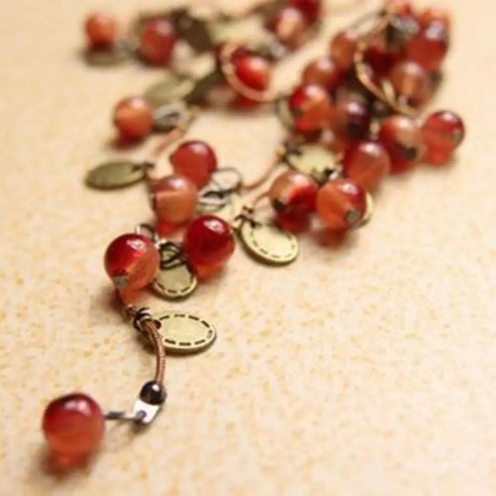 Mode Retro Ketting Trui Keten Rode Bessen Rood Mooie Sieraden Decoraties Dames Meisjes
