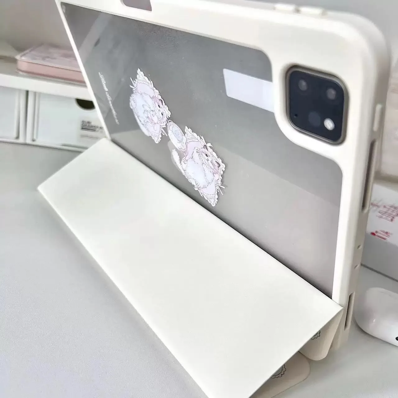 Funda protectora Original para tableta Cream Sweet, serie Lullaby Marioneta Cat, adecuada para iPad, Material acrílico, protección antiflexión