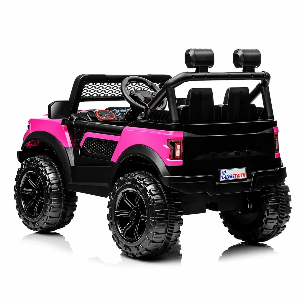 12V Electric Car 2 Seater Ride on Toys Car for Girls Kids Electric Ride on Car, 2 Motors Off Road Toy Car with Remote and Manual Modes, Swing Function, LED Lights, Music, Suspension, Ages 3-8 for Boys Girls