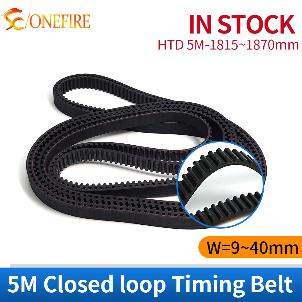 HTD 5M High-Quality Rubber Timing Belt Perimeter 1815 1830 1840 1850 1870mm Width 9/10/12/15/20/25/30/40mm