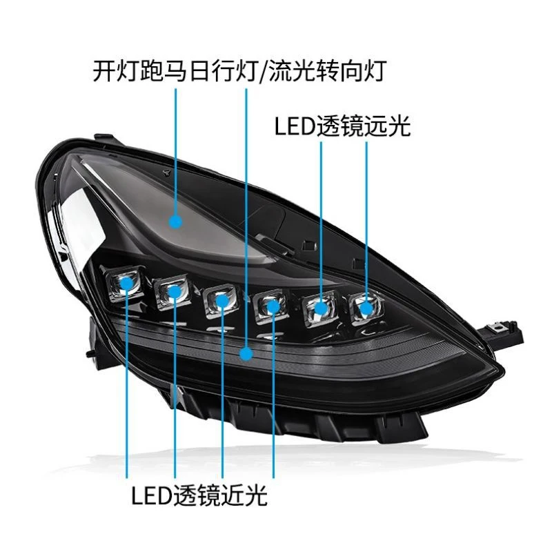 2PCS Car Headlights For Tesla Model3 ModelY 2017-2023 Matrix FULL LED Head Lamps Dynamic Turn Signal Lamp Head Lamp Front light