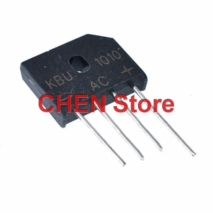 10PCS NEW KBU1010 10A 1000V Rectifier bridge flat bridge rectification current reverse voltage Integrated circuit IC