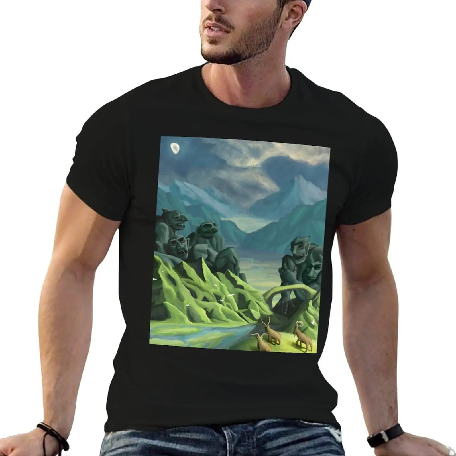 Camiseta de cumpleaños para hombre, camiseta de algodón 100% para hombre, camiseta de verano, Boy Who Loves Three Billy Goats Gruff With Trolls Years Old Birthday