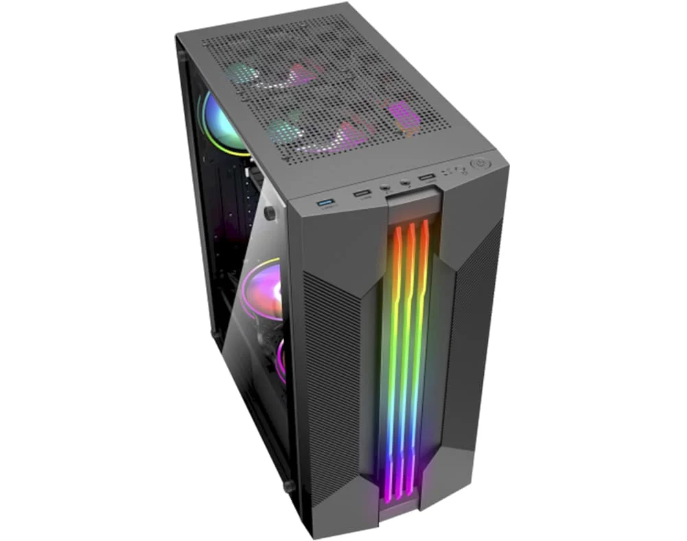 Gamer Cabinet K-Mex Bifrost6 CG-01A9 Led Panel RGB S/Fan