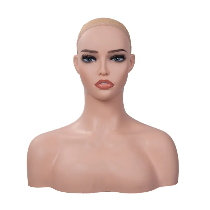 

Half Body Mannequin Head with Shoulders, Female Bust Display Stand for Wigs, Earrings, Jewelry Display for Salon with Mount Hole