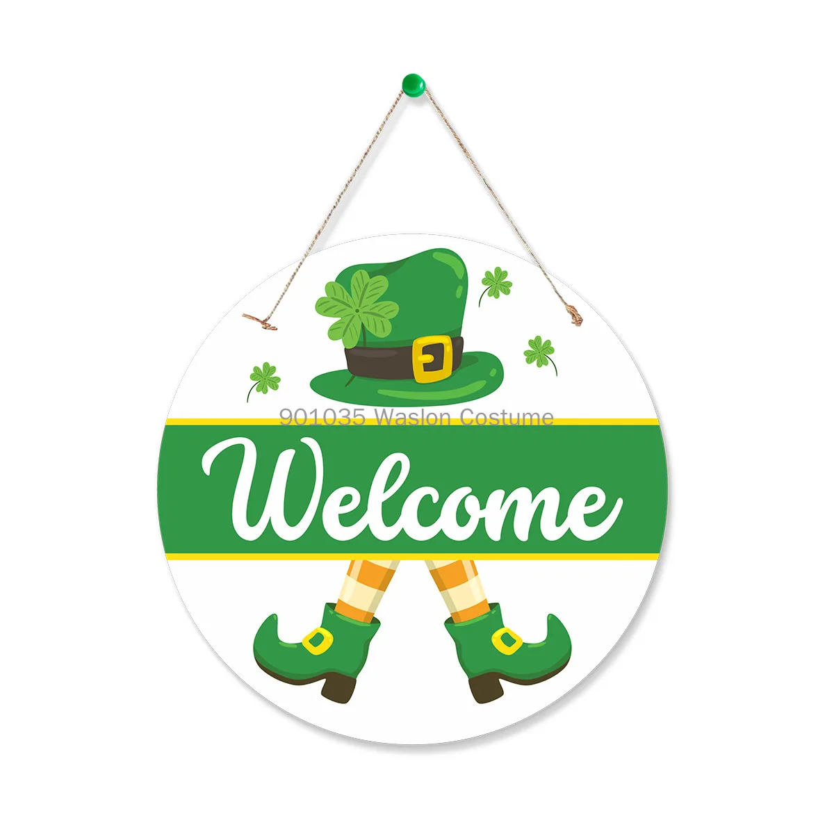 St Patricks Sign Day Door Welcome Decor Shamrock Accessories Kitchen Front Door St Patrick Paper Board Doorplate Door Sign