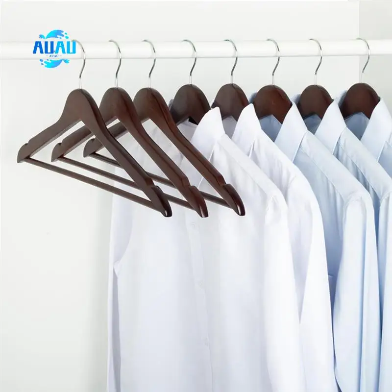 

AUAU-Solid Wood Clothes Hanger For Home Use, Basics Wood Suit Clothes Hanger Wooden Clothes Hanging Rack