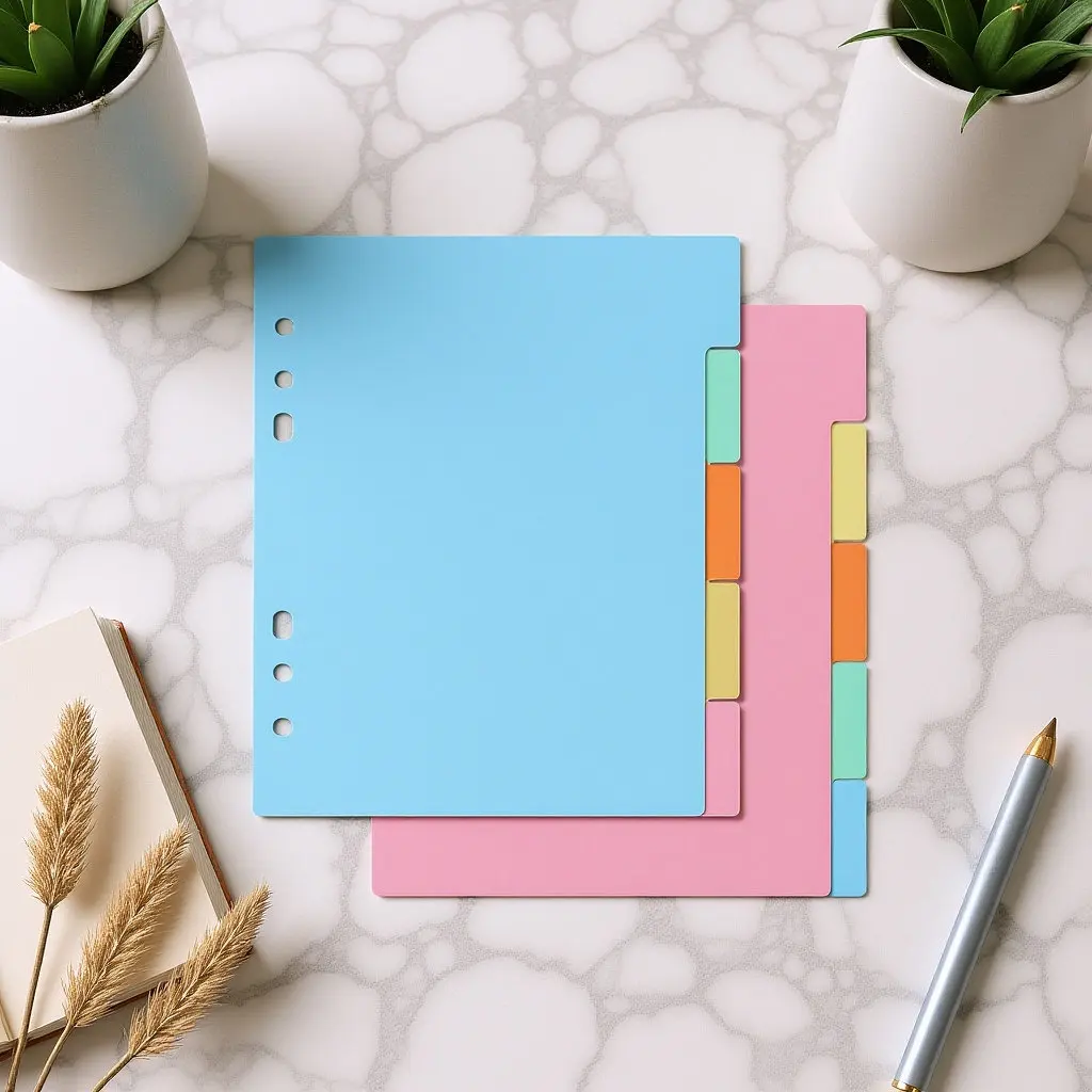 

10Pcs Thick Smooth Plastic Tab Dividers for Binder Indexing Labels Clear Design A5 Size 6 Hole Dividers for Home Work School Use