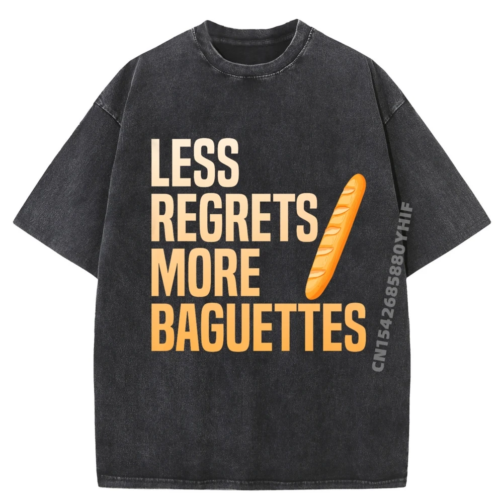 

Винтажные футболки Less Regrets More Baguettes Baguette, футболки со скидкой и графическим рисунком, женские классические потертые футболки