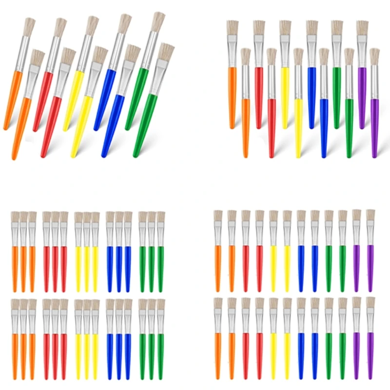 แปรงทาสีสีสันสดใสแปรงทาสีสีน้ำสำหรับสีน้ำน้ำมันอะคริลิก Gouache