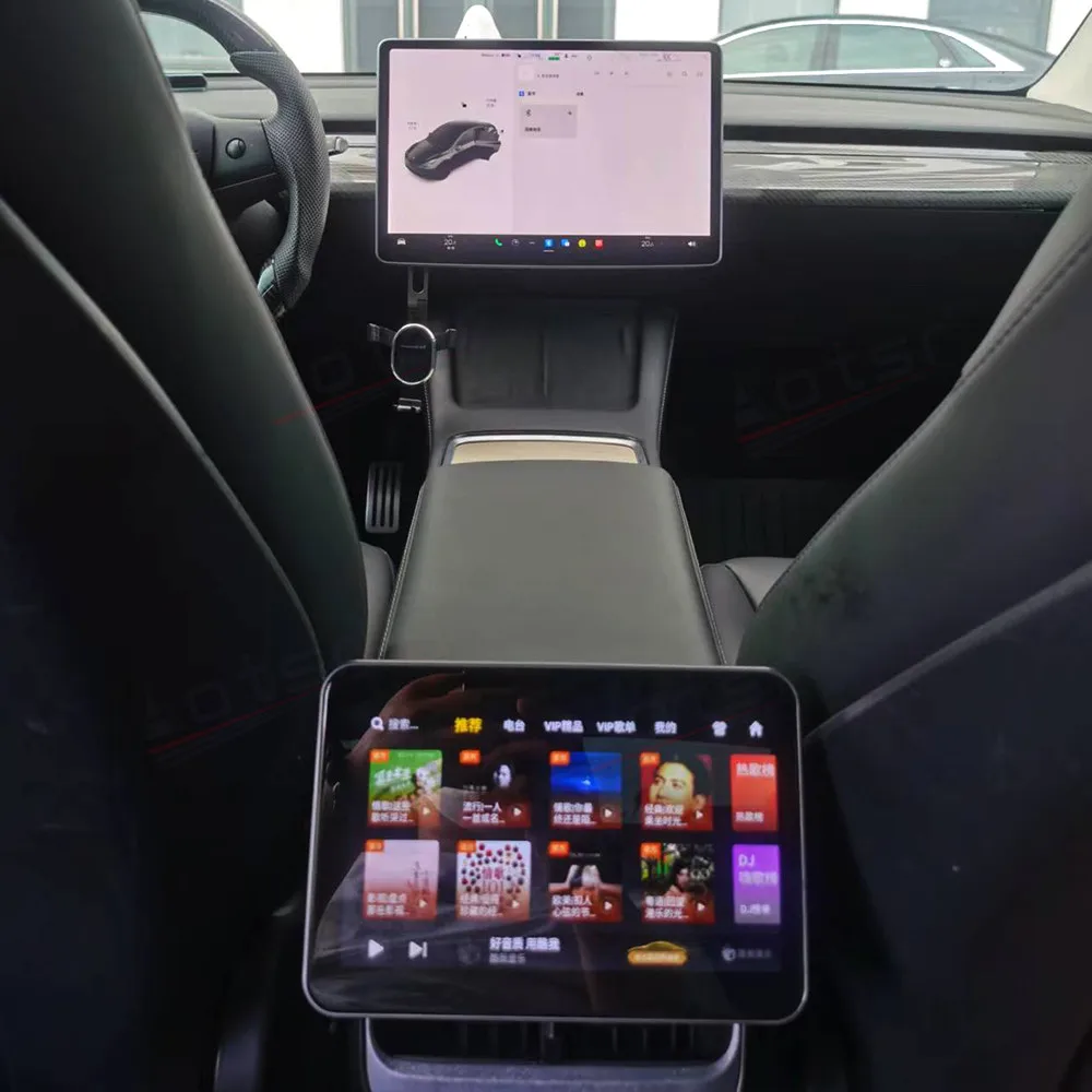 Lettore multimediale per auto Android per Tesla Model 3 Y X S sedile posteriore intrattenimento Display LCD pannello di controllo del clima del