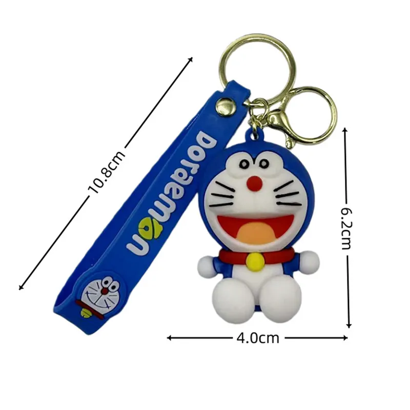 Cartoon Doraemon Schlüsselanhänger – Niedliche Silikonfigur als Auto-Schlüsselring-Accessoire; Ideal für Paare, Rucksäcke oder als kleines Geschenk/Spielzeug – Detail 1