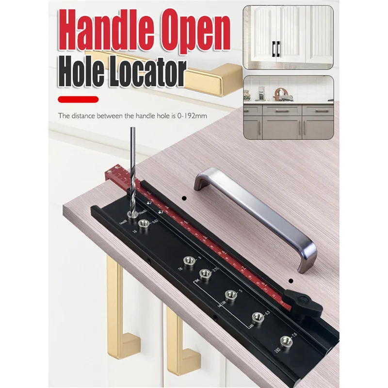 AF90-Guida per trapano Localizzatore di punzoni Maniglia Localizzatore di fori aperti Localizzatore di foratura per la lavorazione del legno per maniglie e tiranti per punzonatrice