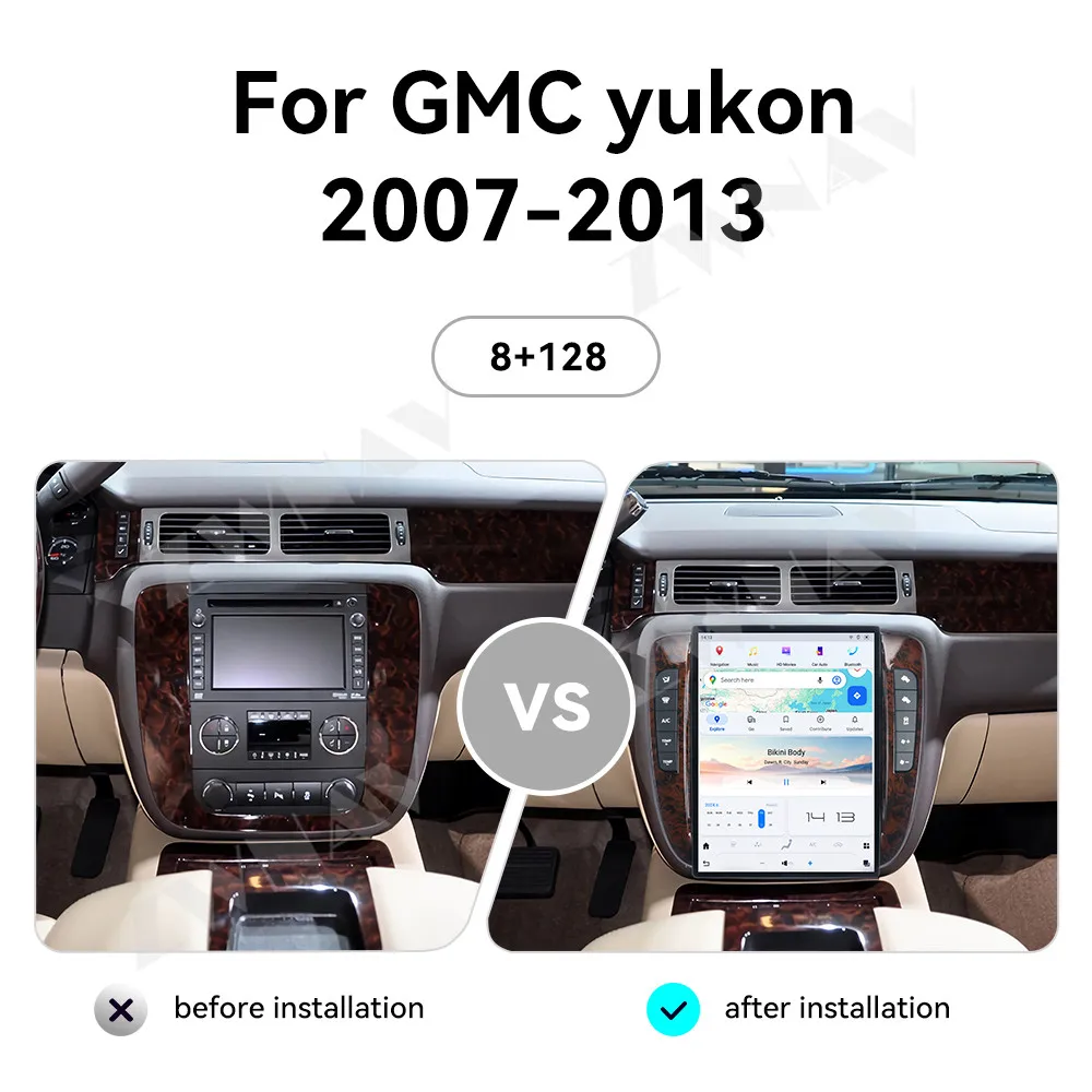 13.8 Inch Touch Screen Carplay Car Radio For GMC Yukon 2007-2013 Android 13 GPS Navigation Multimedia Player Auto Stereo Radio