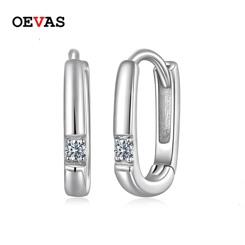 

OEVAS 0,03 карата 2 мм D цвет прямоугольные серьги с муассанитом и бриллиантами обруч для женщин стерлингового серебра 925 пробы вечерние ювелирные изделия оптом