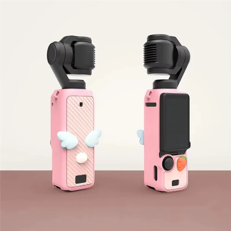 FFYY-Screen Body ป้องกันซิลิโคนอ่อนนุ่ม Anti DROP สําหรับ DJI POCKET 3 กีฬาอุปกรณ์เสริมสําหรับกล้องสีชมพู