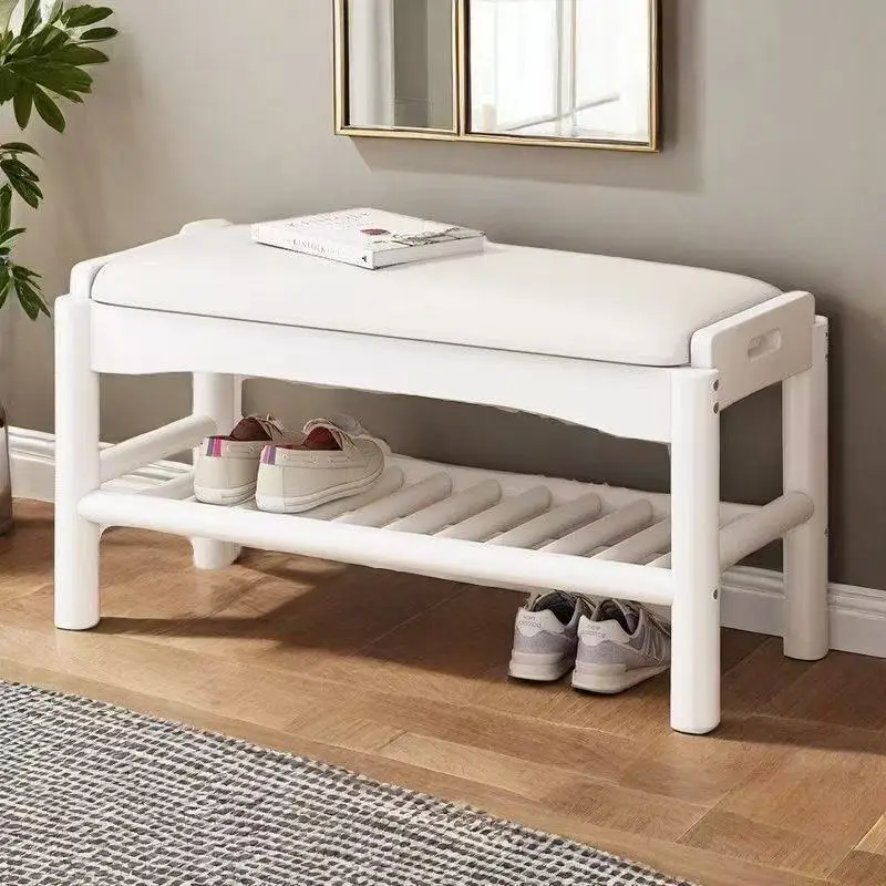 

Shoe changing stool entrance Household shoe stool entrance door can sit shoe cabinet sitting stool integrated solid wood bench