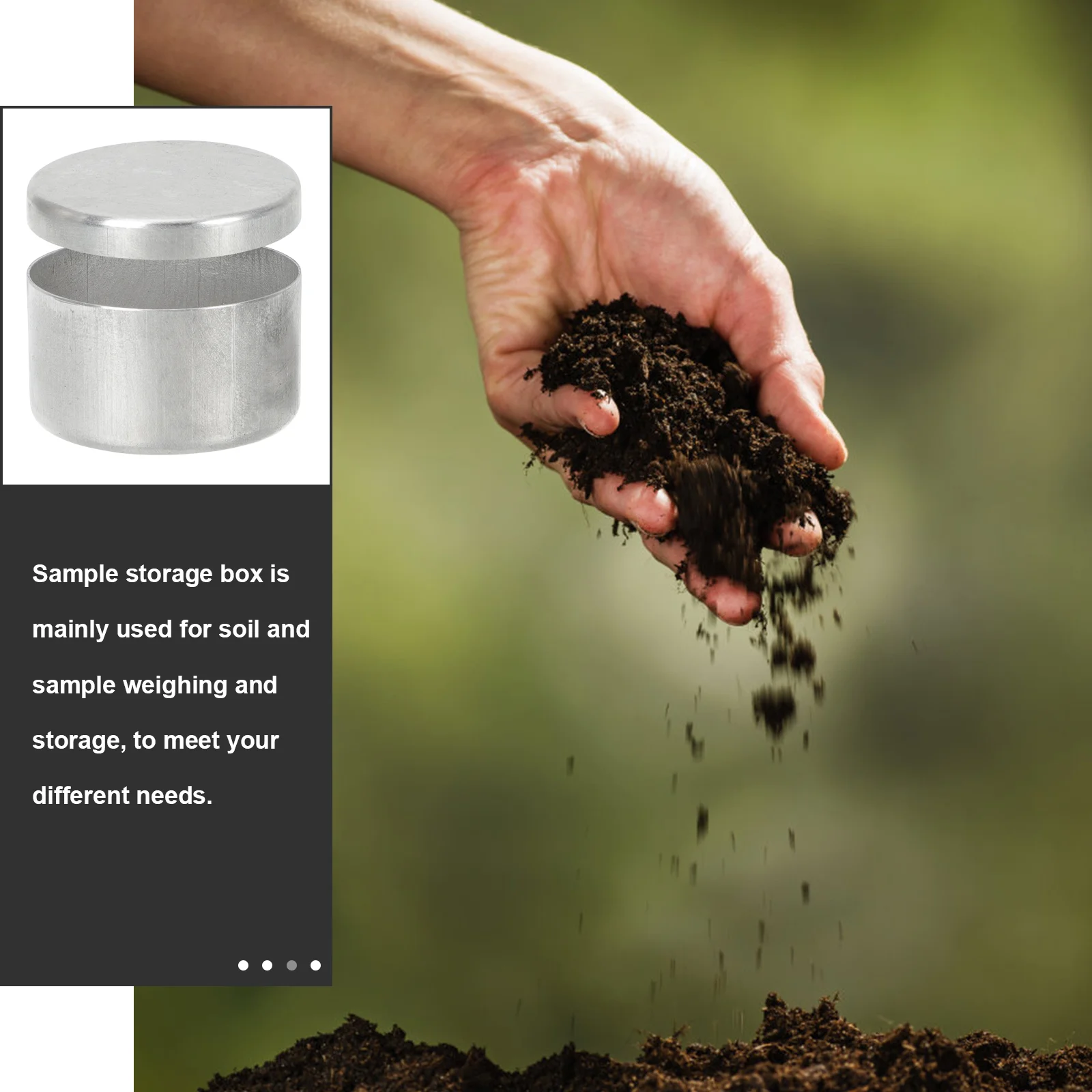 9 Pcs Soil Sampling Box Empty Tins Sample Jars Tiny Containers Food with Lids Weighing Mini Round Tea