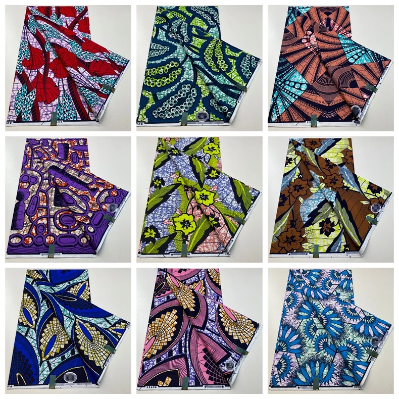 

2024 Guaranteed Veritable Original African Wax Print Fabric Real Nigerian 100% Cotton Ankara Wax Fabric Soft Pagne Spuer Batik