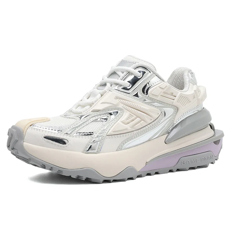 

2026 New Ladies Mesh Breathable Thick-soled Casual Sports Shoes High Street Ladies Increase Lace-up Casual Shoes Women's Shoes