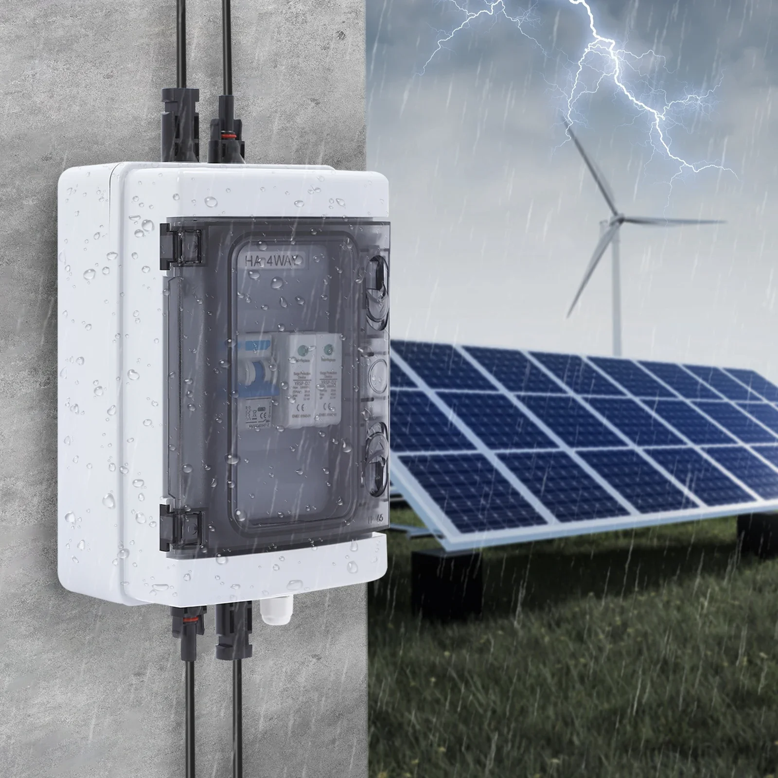 ABS+PC PV Combiner Box, IP65 wasserdichte Solar Combiner Box, DC1000V 40A 20-40kA für RV Home Solarsysteme, einfache Installation langlebig