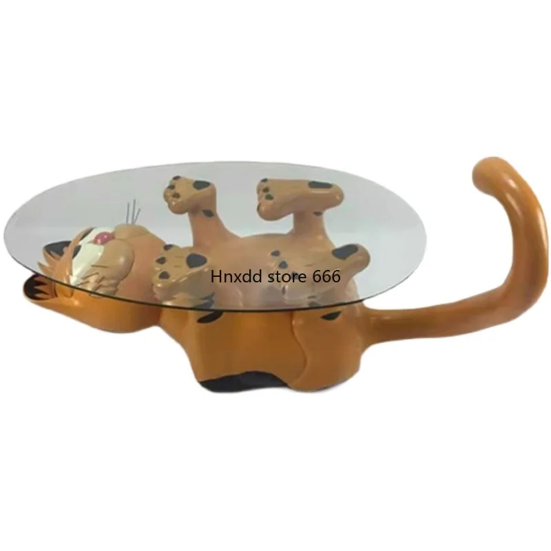 Simple and modern small apartment animal cartoon fiberglass round table