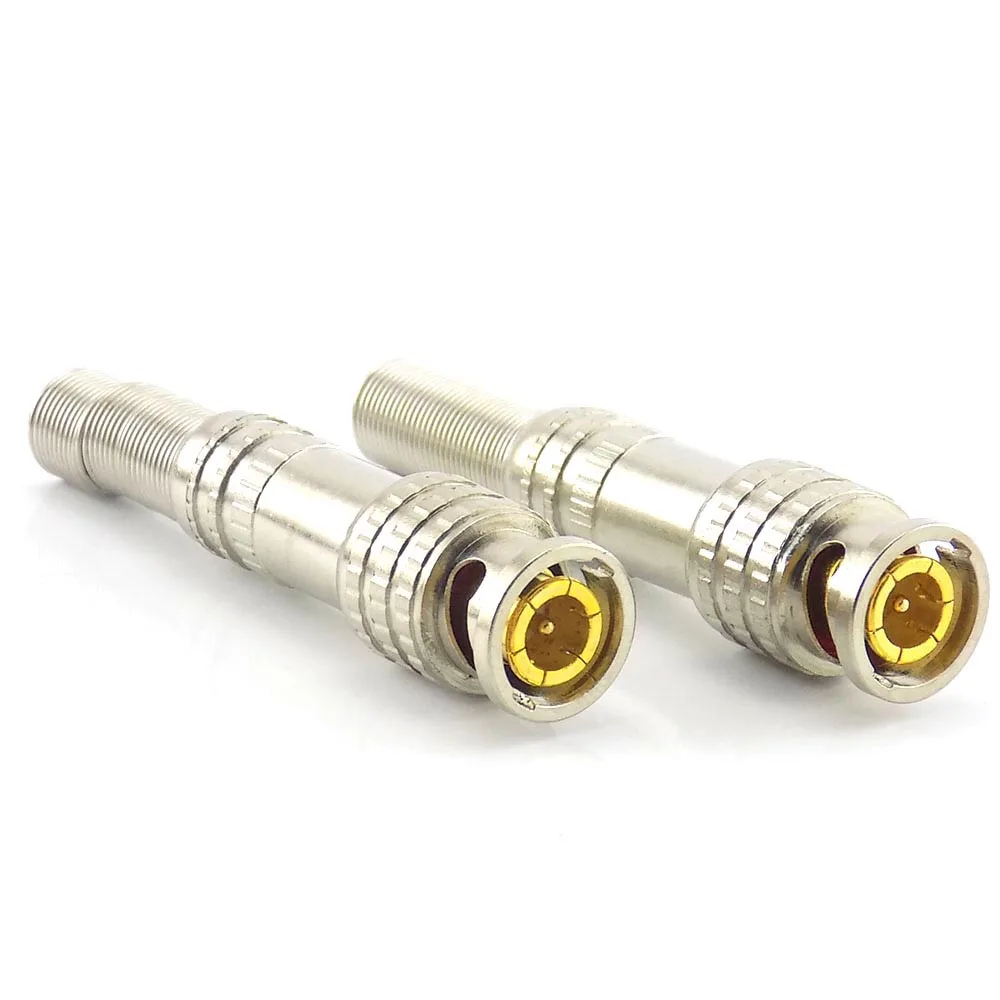 Adaptador de conector macho BNC, Cable Coaxial RG59 giratorio a conector macho BNC, ACCESORIOS CCTV 100 piezas, venta al por mayor L19 D4