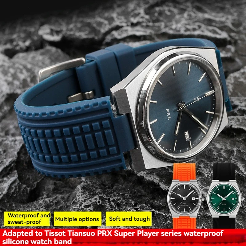 

for Tissot 1853 PRC Super Player Silicone Watch Band Replacement Rubber Strap T137.410 Soft Durable Sport Wristband