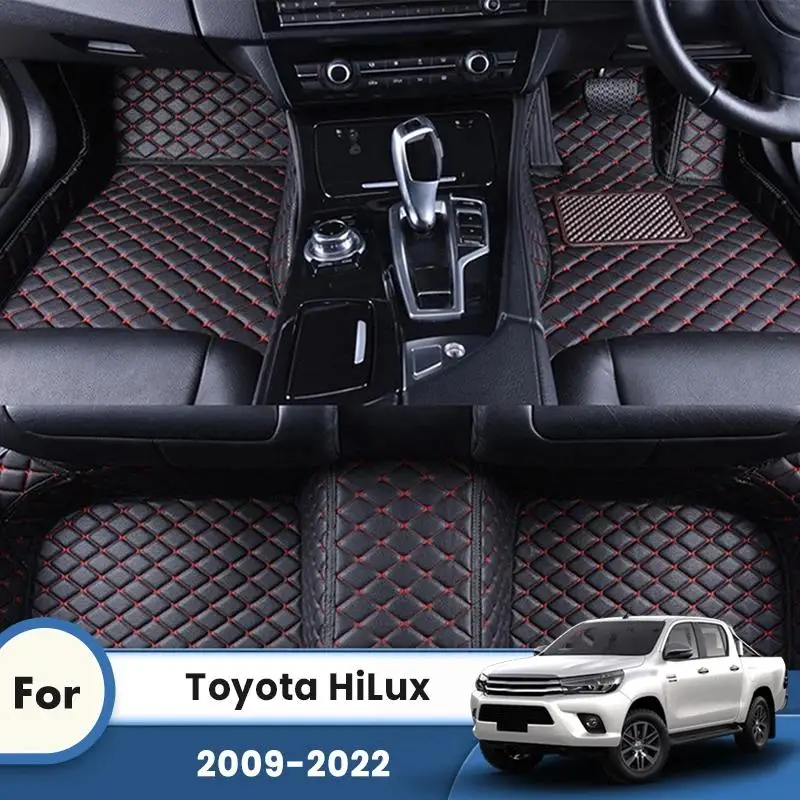 

RHD Car Floor Mat For Toyota Hilux 2009 2010 2011 2012 2013 2014 2015 2016 2017 2018 2019 2020 2021 2022 Leather Carpet