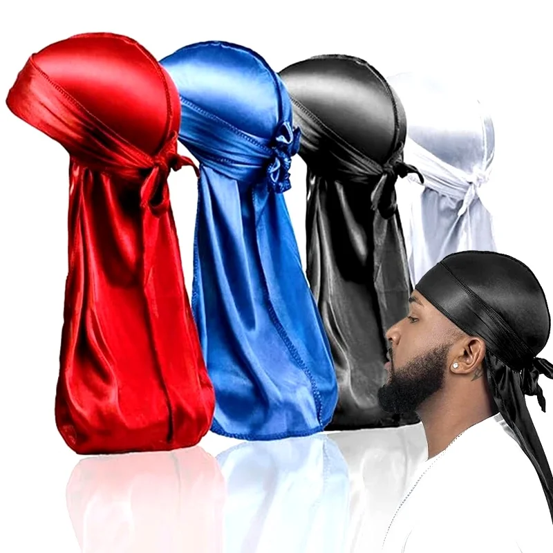 Bandana Doo Rag - 1-4Pcs New silk Durag Bandana Turban