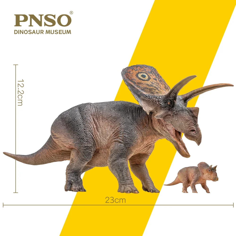 

PNSO Aubrey the Torosaurus & the Suborder Ceratopsia Figure Dinosaur Museum Model Collector Animal Scientific Art Exhibition Toy