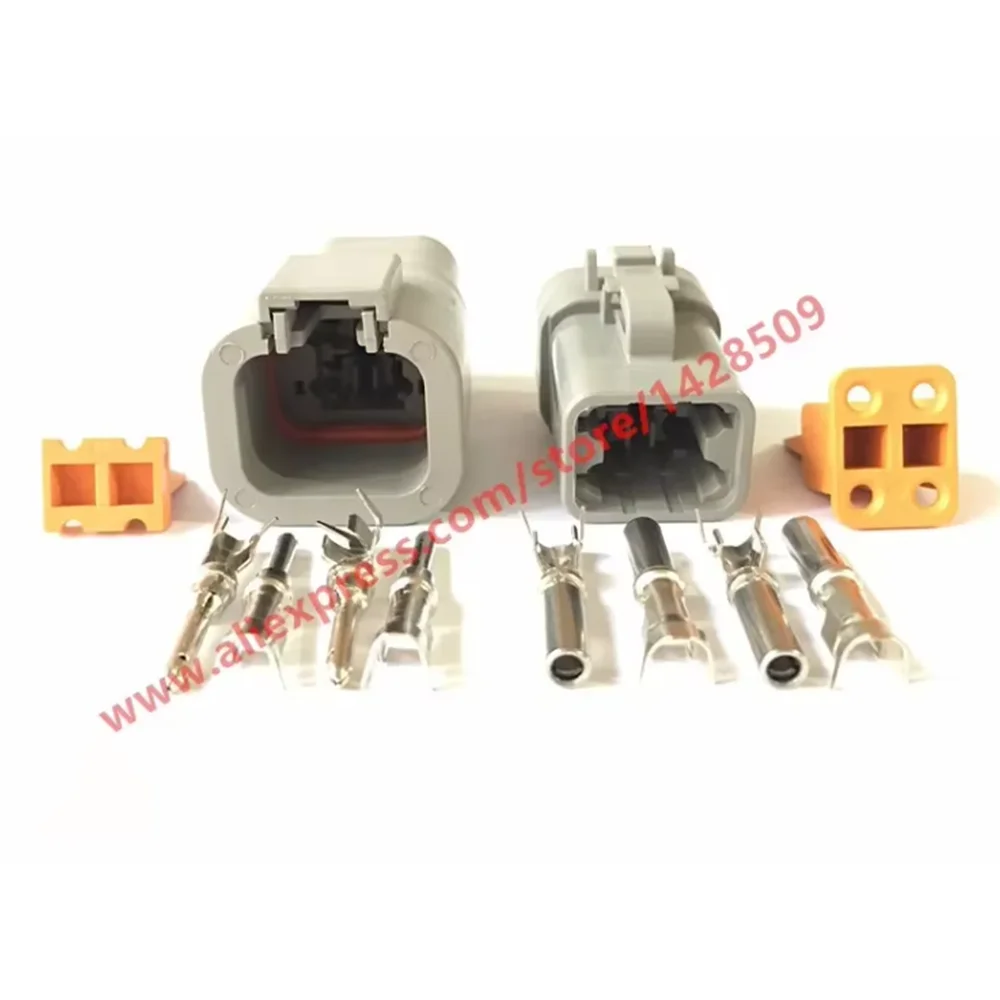 1 Set Deutsch DTP 4 Pin Gray Male Female Waterproof Electrical Auto Connectors Plug DTP06-4S DTP04-4P