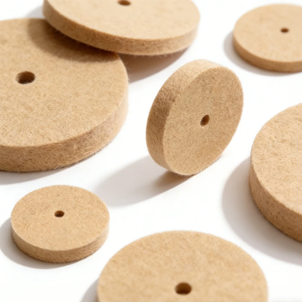1-4Pcs 3 Inch Compressed Wool Felt Buffing Wheel, Polishing Grinding Pad for Rotary Tool, Metal Glass Wood Abrasive Disc