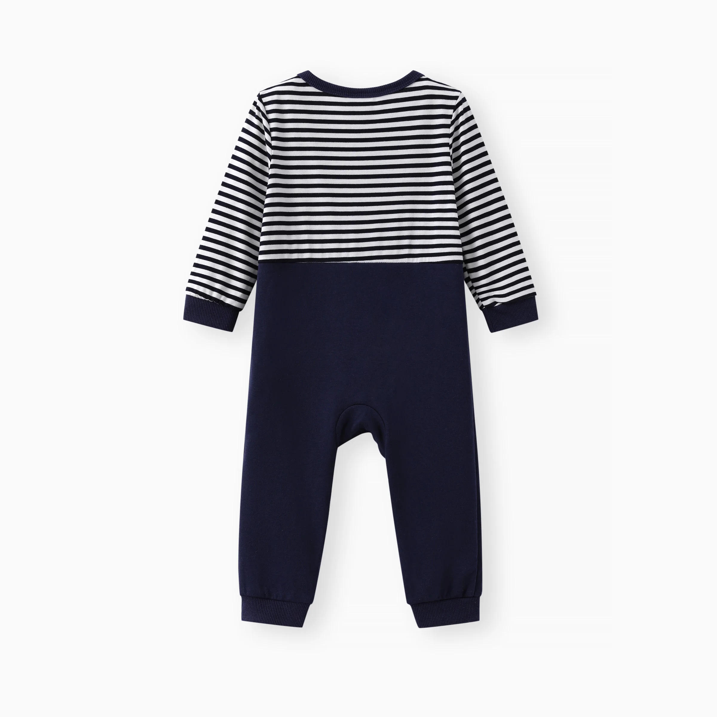 PatPat Baby Boy Childlike Stripe Bear Print Jumpsuit