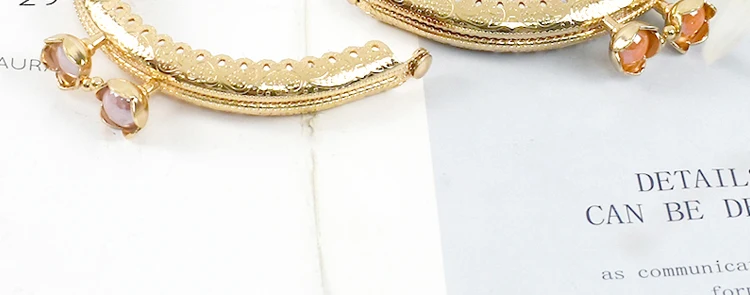 2/5Pcs 8.5cm Bead Head Embossed Metal Bag Handle Gold Coin Purse Frame Clourse Kiss Clasp Wallet Sewing Bracket Bags Accessories
