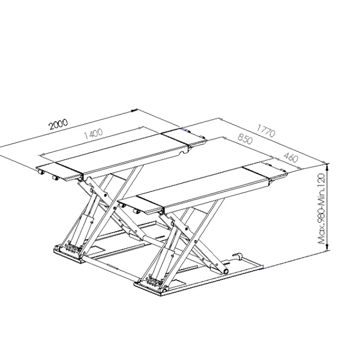 High Quality Last Technology 2023 Model HL3500 Hydraulic Scissor Car Lift