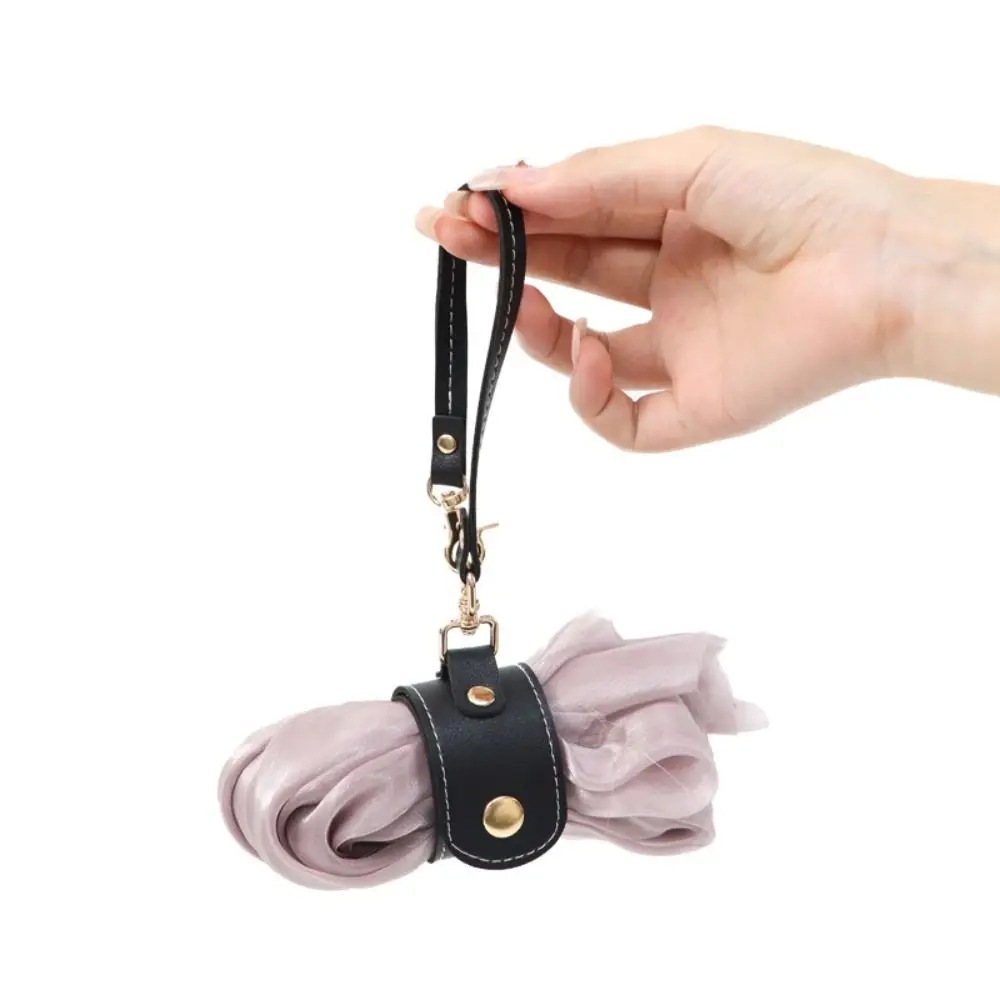 Practical Leather Travel Hat Clip Detachable Portable Clasp Strap Keychain Towel Holder Outdoor Camping