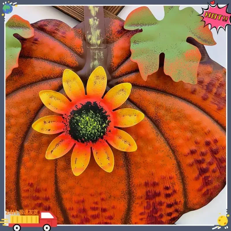 

Outdoor Thanksgiving Metal Pumpkin Garden Stake Fall Decor Decorative Rustic Pumpkin Yard Stake Sign Yard Decor