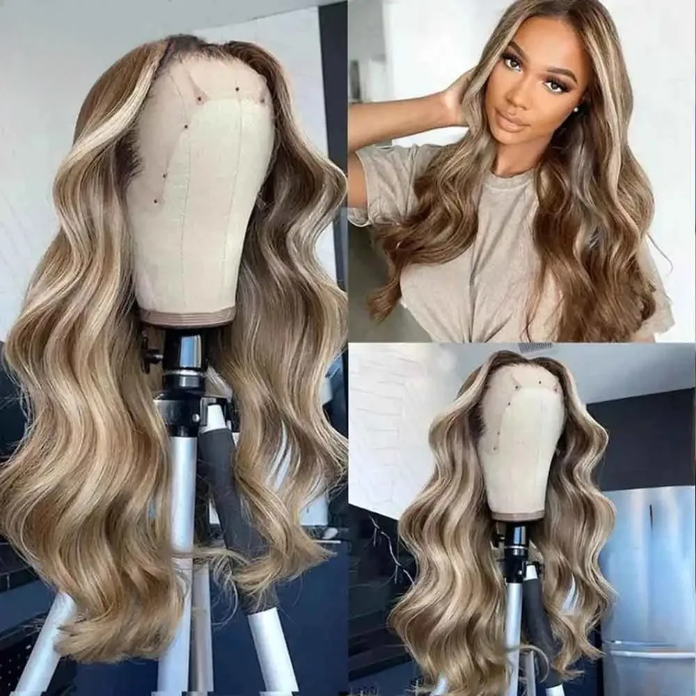 

Синтетический парик с кружевной передней частью, светло-пепельный блонд, с эффектом волнистых волос, термостойкий, предварительно проработанный, без клея, готовый к носке, для женщин