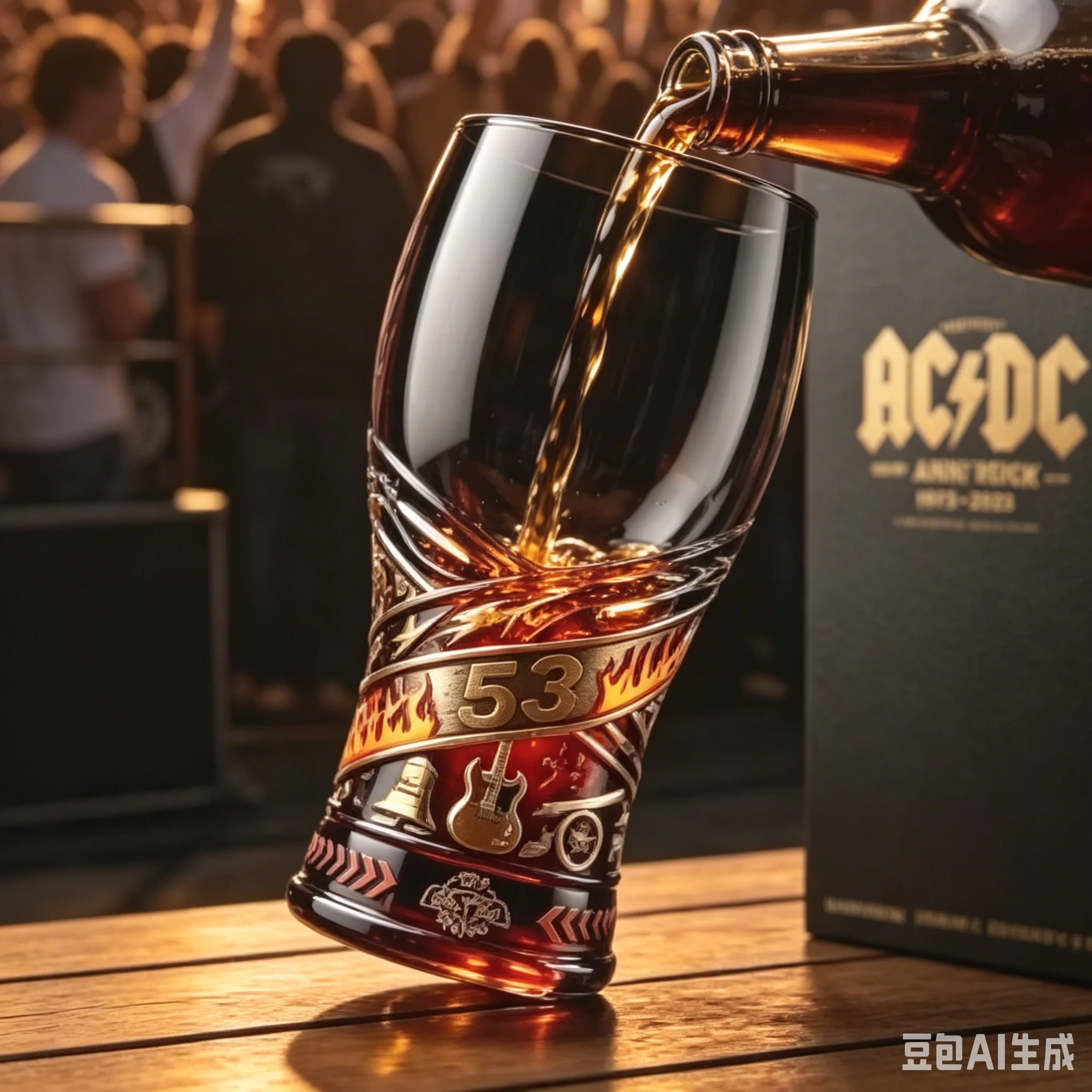 53rd Anniversary Classic Rock Style 3D Relief Beer Glass - Vintage Embossed Drinking Cup for Music Fans Bar Collectible Tumbler