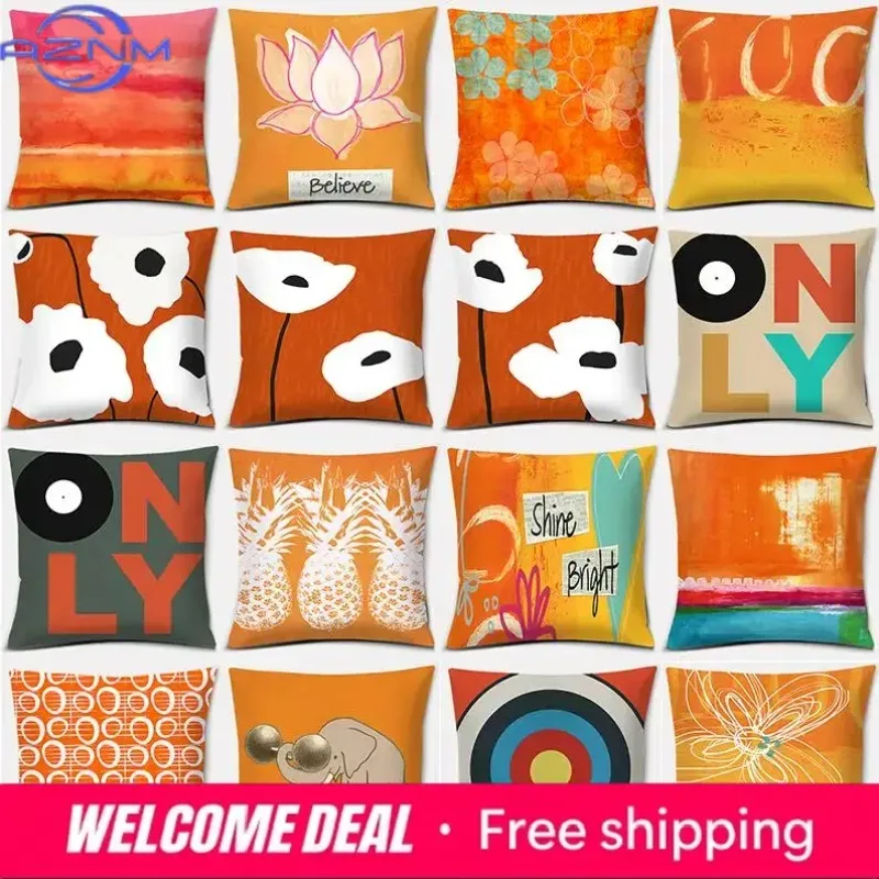 Lively Orange Series Throw Pillow Gift Home Office Decoration  Bedroom Sofa Car Cushion Cover  Case