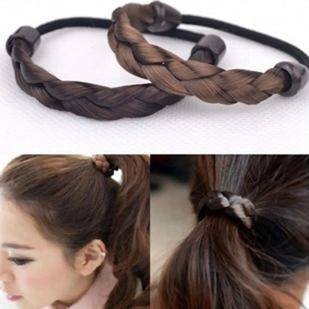 Fashion Women Wig Braid Ponytail Scrunchie Synthetic Wig Wig Hair Rope Headwear Braid Hair Rope Hair Accessories
