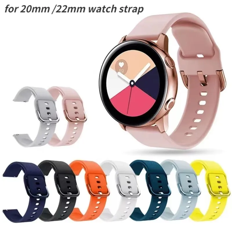 

Watch strap 20mm 22mm Silicone for Samsung Galaxy Watch 6 5 4 Classic/Huawei Watch 4/3/GT4-3 Sports Wristband Amazfit GTR4