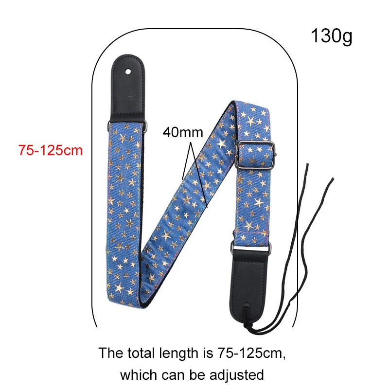 Nylon Guitar Strap for Acoustic Electric Guitar and Bass Multi-Color Guitar Belt Adjustable Colorful Printing Nylon Straps